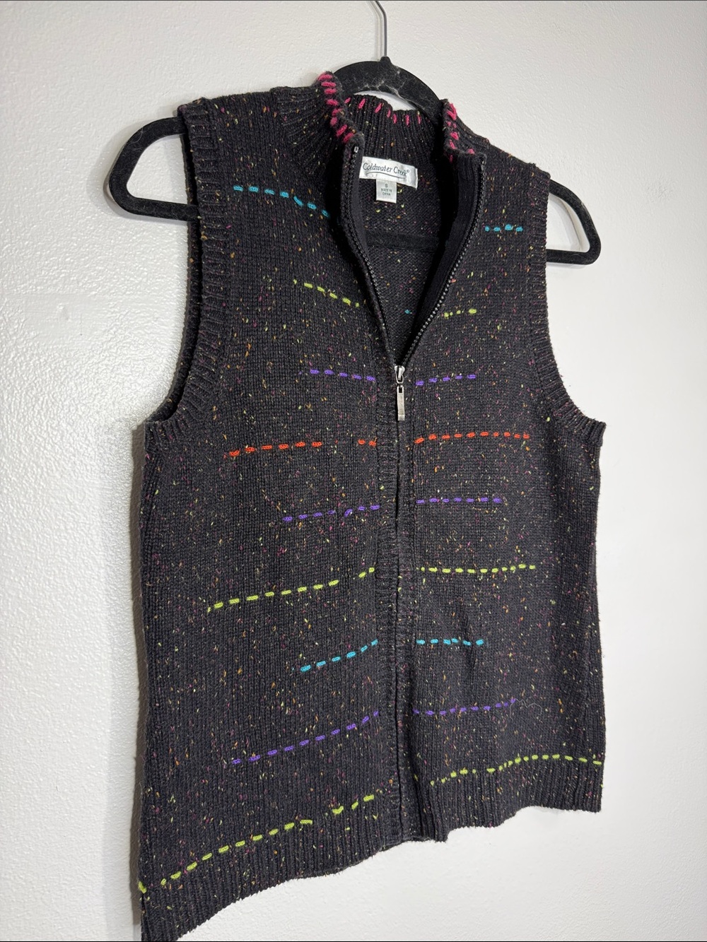 Coldwater Creek knit zip sweater vest Small